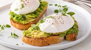 Avocado toast with a poached egg